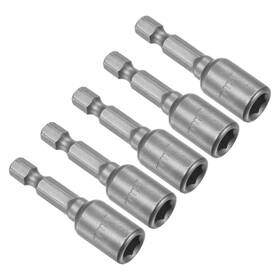 Peroup 672668677650 5 Pcs 7mm Nut Driver Bit Quick-change 1/4 Inch Hex Shank 1.89 Length