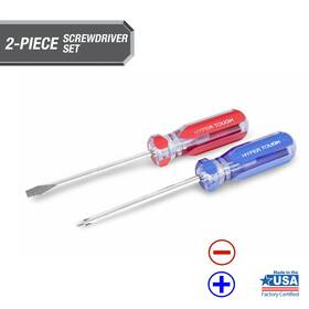 Philips 076812146687 Hyper Tough 2-pc Acetate Screwdriver Set Slotted Phillips Rust-resistant Blades