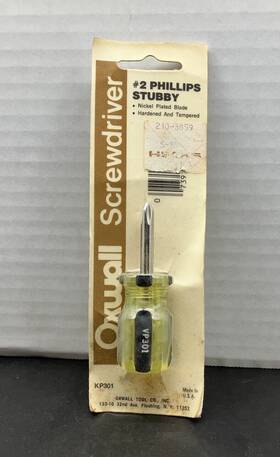 Kp301 Philips Vtg Nos Oxwall #2 Phillips Stubby Screwdriver Made In Usa