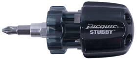 91102b Picquic Stubby 6 Multi Bit Screwdriver Bulk Black