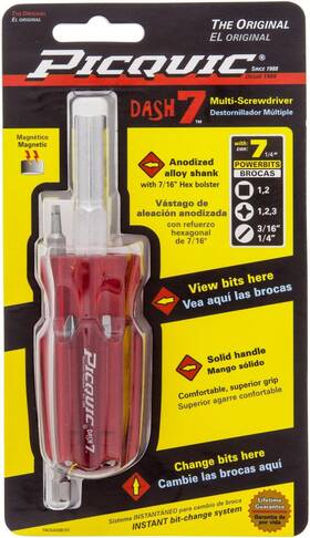 8107 Picquic Store 705353228667 Dash Compact Multi-bit Screwdriver 4-3/4 Inch 7 Pc