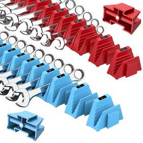 P003e004a Pinoze 48pcs Magnetic Modular Wrench Organizers For Tool Drawers - Red And Blue Wren