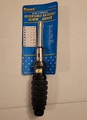 31555 Pittsburgh - 8 In 1 Tools Reversible Ratchet Screwdriver With Storage Handle