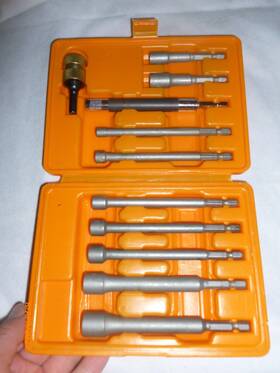 92905 Pittsburgh 11 Piece Quick Change Nut Driver Set Vintage Box
