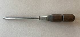 9788 Plumb Vintage Blue Line Wooden Handle Phillips Screwdriver Usa 13.5 Inch Long