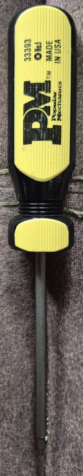 Popular Mechanics 33393 Nos No. 1 Square Robertson Screwdriver Vtg Usa Made Tool