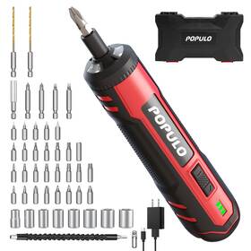 Csl-4000 Populo Cordless Electric Screwdriver Kit Usb Rechargeable With 32 Bits