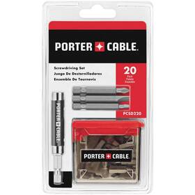 Pcsd220 Porter-cable 20 Piece Steel Hex Shank Screwdriver Bit Set