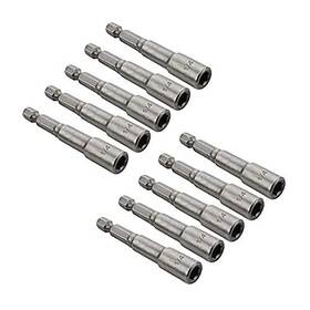 20200702 Power 10pcs 1/4ftft Hex Shank Magnetic Nut Driver Bit Sets Quick Change Socket Nu