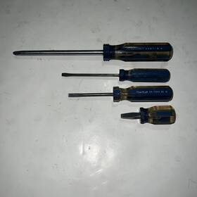 49073 Power Kraft Vintage Phillips / Flat Head Screwdriver Lot Of 4 Usa