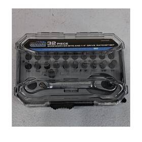 Power Torque Gm4325 32pc Driver And Bit Set Ratchet Phillips Hex Star Slotted