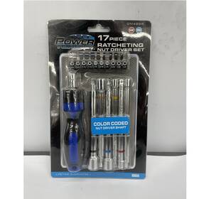 Gm4995 Power Torque 17pc Ratcheting Nut Driver Set Color Coded Magnetic