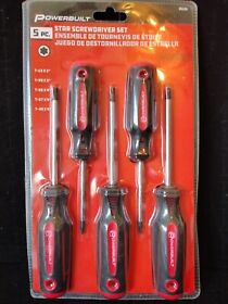 646184 Powerbuilt 5 Piece Star Driver Set With Double Injection Handles