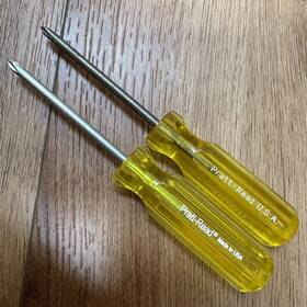 240-8716 Pratt-read Lot Of 2 Usa 3/16 Inch X 3 Phillips Head Screwdriver #1 Yellow Handle