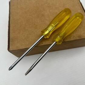 9604-9684 Proto 2 Vintage Usa 9604 9684 Yellow Handle Flat-head Philips Slot Screwdriver