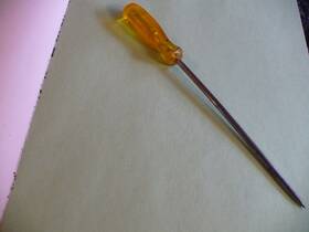 9685 Proto 12-inch Pointed Awl Screwdriver #9685 Yellow Plastic Handle Usa Used