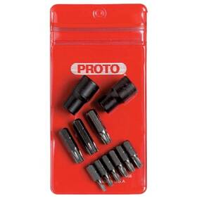 Proto J5239p 11 Piece 1/4 And 3/8 Drive Torx Bit Set Tool Roll Holders