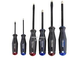 56198 Quinn 6pc Diamond Tip Screwdriver Set With Color Coated End Caps - Item #56198