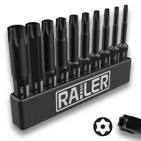Railer 810055680030 Tamper Proof Torx Bit Set 10-piece 6 Point Security Screwdriver