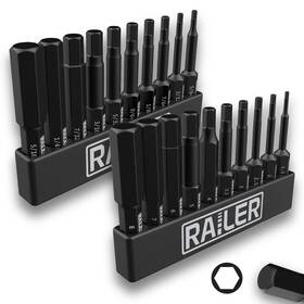 Railer 810055680061 Hex Bit Set 20-pc Head Allen Wrench Screwdriver Sae And Mm Set. S2