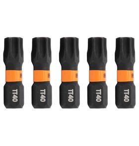 Railer 810055682560 Torx T40 Tamper Proof Bits - Security 1 Inch Bits. 1/4 Hex Shank S2