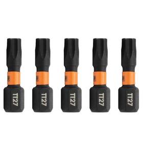 R1tt27t-5 Railer Torx T27 Tamper Proof Bits - Security 1 Inch Star With 1/4 Hex Shank. 5