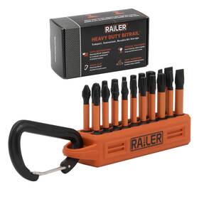 R220b2-p Railer 20pc Screwdriver Bit Set S2 Steel Phillips Torx Flat With Storage Holder