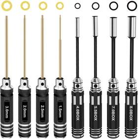 Rchex8 Rcpow Rc Hex Driver Set Tools Kit - 8pcs Titanium Allen Screwdriver 1.5mm-8.0mm For