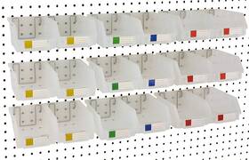 Bin-353-clear-18 Right Arrange Pegboard Bins 18 Pack Clear Large - Hooks To Any Peg Board Organize Hardw