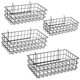 Spb-4smle-b Right Arrange Pegboard Baskets Set Of 4 Black - Hooks To Any A. Sizes S M L Xl Pack