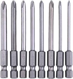 Rocaris 192543198587 8 Pack 3 Inch Magnetic Long Hex Cross Phillips Pcs 3inch Grey