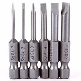 Rocaris 192543198983 6pcs 2 In 2.06.0mm Flat Head Slotted Tip Magnetic Screwdrivers Bits Mult