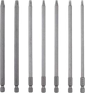 Rocaris 445034364309 7 Pcs 1/4 Inch Hex Shank Long Magnetic Square Head Screwdriver Bits Set