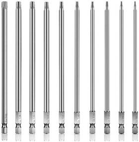 Rocaris 445043719701 10pcs 6 In T6 - T40 Security Torx Bit Set Star Drive