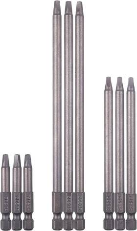 Rocaris 445054574566 9 Pack 1/4 Inch Hex Shank Long Magnetic Square Head Screwdriver Bits Set