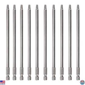 B07pdb6h9k Rocaris 10pcs 1/4 Inch Hex Shank Long Magnetic Square Head Screwdriver Bits Set 6 Length
