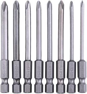 R-046 Rocaris 8 Pack 3 Inch Magnetic Long Hex Cross Phillips Screw Head Screwdriver Bi
