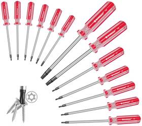 T4-t40 Ronmar 726084884731 13-piece Magnetic Torx Screwdriver Set Red