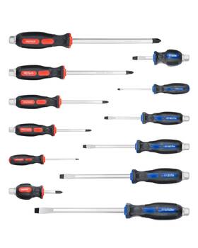 Rotation 652569763355 Magnetic Screwdriver Set 12 Pcs With Black Tips 6 Phillips And Flat Head S