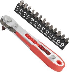 Rotation 652569763560 16pc Bit Set With 1/4 Mini Ratchet Offset Right Angle Screwdriver Reve