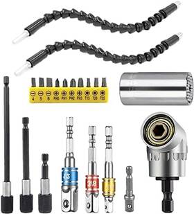 Rswilwy 708175230948 Flexible Drill Bit Extension Hex Shank Kit Universal Socket Wrench Tools 10