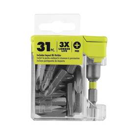Ryobi 033287205165 1 Inch Bulk Impact Drive Bit Set 31-piece