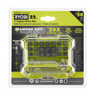 A962203 Ryobi 1 In. Diamond Grit Impact Drive Bits 22-piece