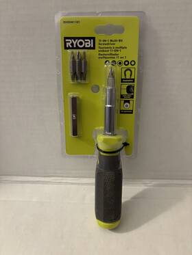 Rhsdm1101 Ryobi New 11-in-1 Multi-bit Screwdriver With Cushion Grip Handle