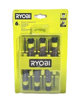 Rhsdp01 Ryobi 6-piece Precision Screwdriver Set Cushion Grip Handles Mini Small