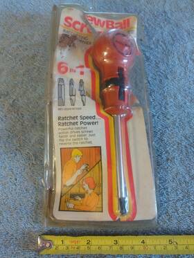 Sb-400 S/v Tool Company Vtg Co. Screwball Ratcheting Screwdriver 6 In 1 Made Usa