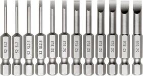 Saipe 445038384334 12 Pieces Magnetic Slotted Screwdriver Bit Set 1/4 Inch Hex Shank Flat Head Dril