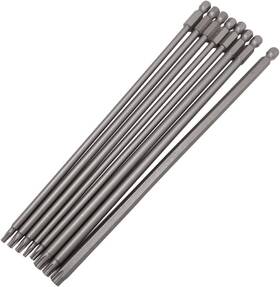 Saipe 726084408098 8pcs 200mm/7.9 Inch Long Torx Head Screwdriver Bit Set Magnetic Tamper Proof Securit