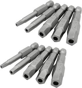 Saipe 726084566552 10 Pieces Magnetic Pentagon Head Screwdriver Bits Set 1/4 Inch Hex Shank Securit