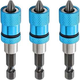 Saipe 795063290641 3pcs Adjustable Screw Depth Magnetic Screwdriver Bit Holder 1/4 Inch Hex Shank Drywa